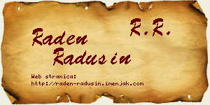 Raden Radusin vizit kartica